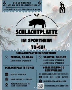 Schlachtplatte SV Musbach 30. Januar 2026
